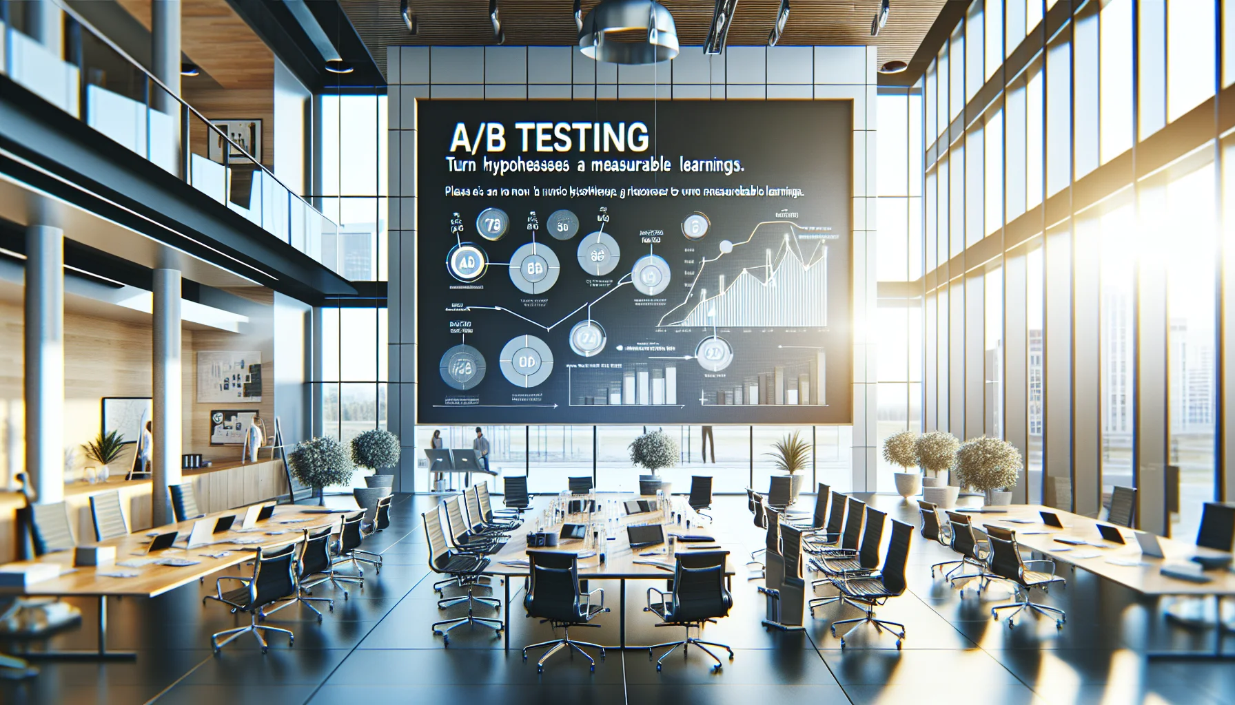 Team reviewing A/B testing best practices and experiment results