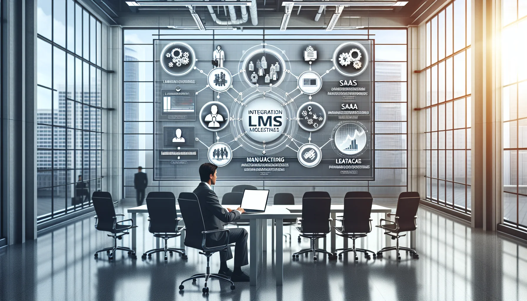 HR team reviewing LMS milestone integration case studies dashboard