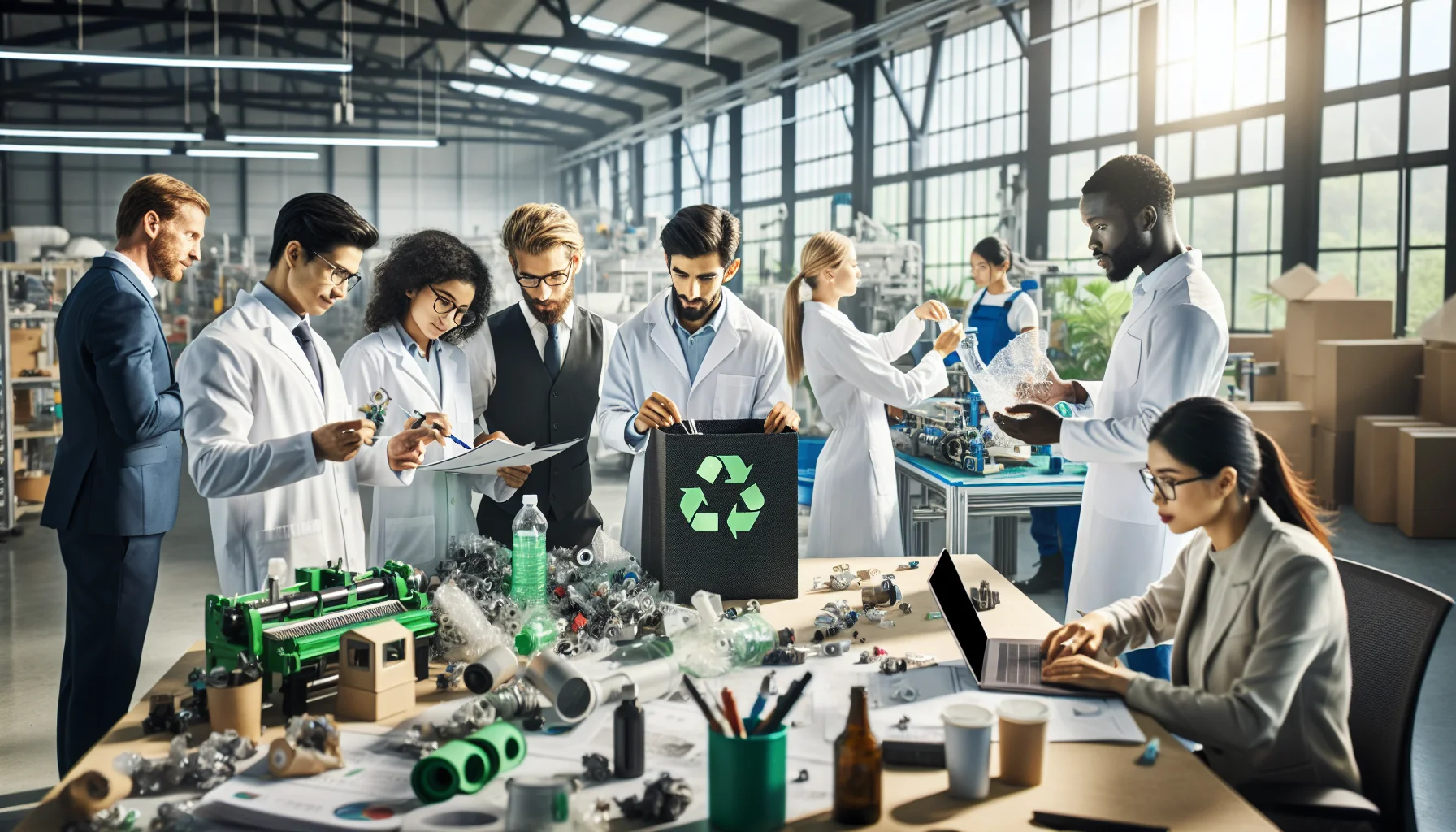 Manufacturing team training on circular economy skills and metrics