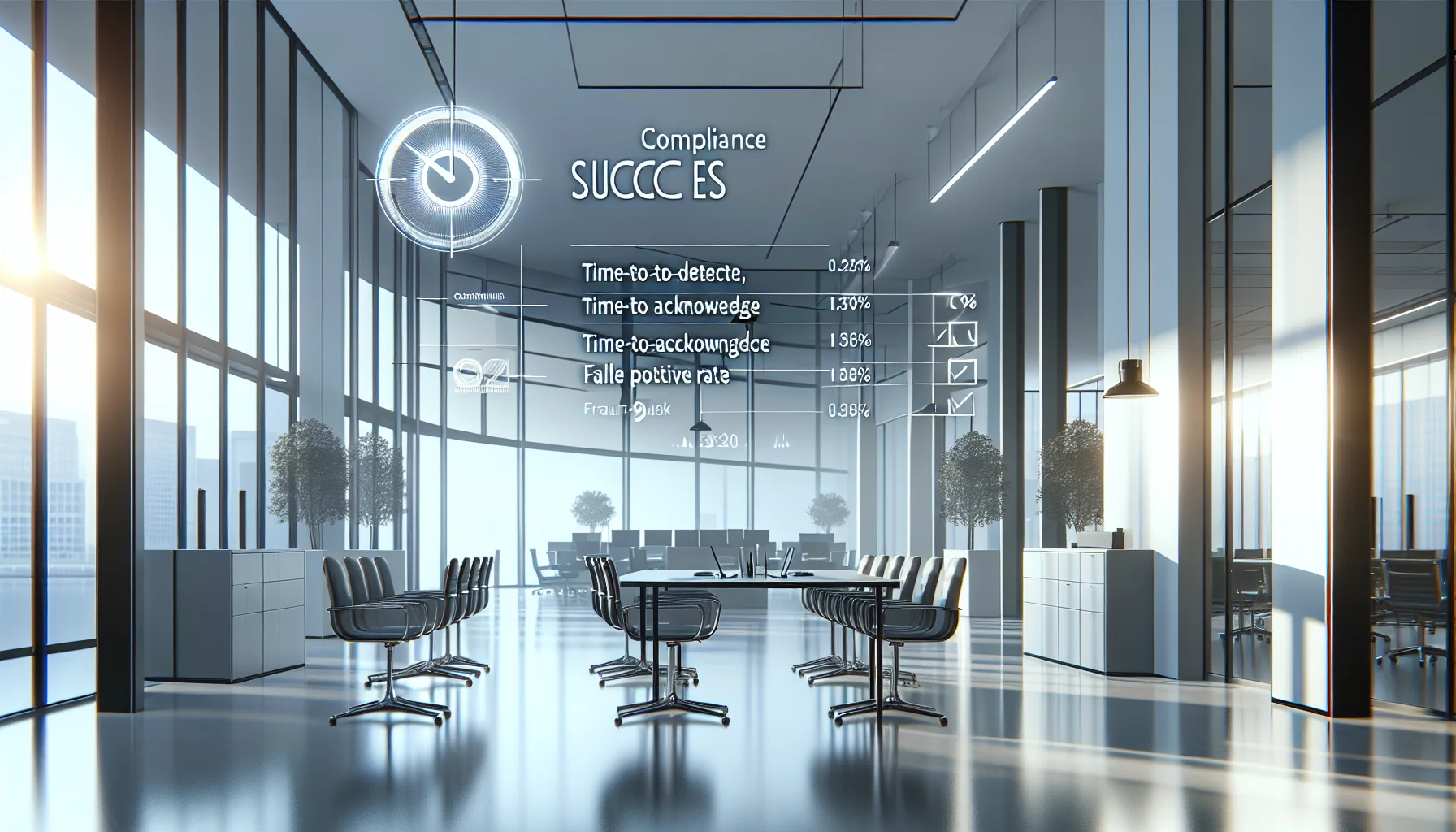 Executive dashboard showing compliance success metrics and trends