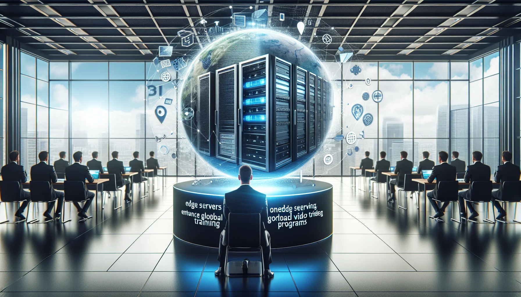 Engineers deploying edge servers for training near learners