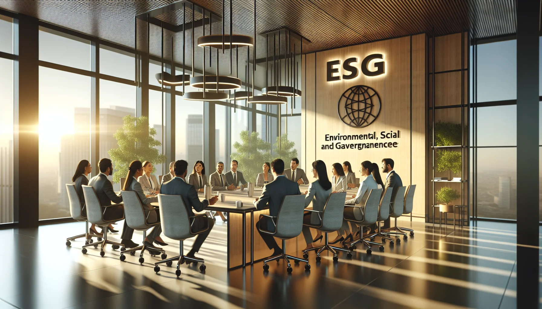 ESG training champions meeting with governance team and dashboard