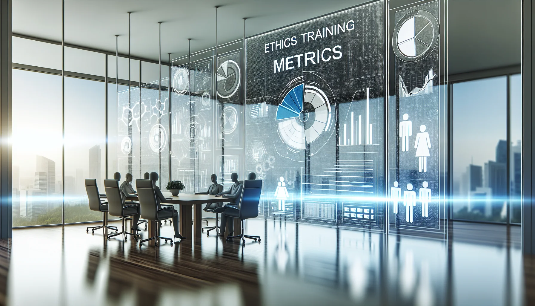 Team reviewing ethics training metrics dashboard with supplier data