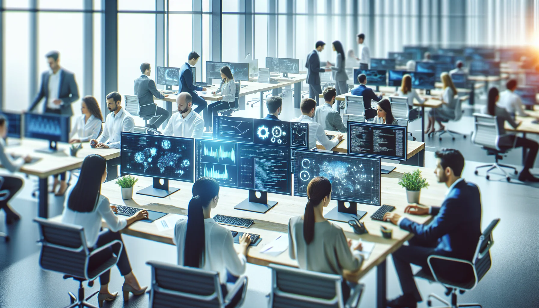 Leaders reviewing ethical risks AI coaching governance dashboard