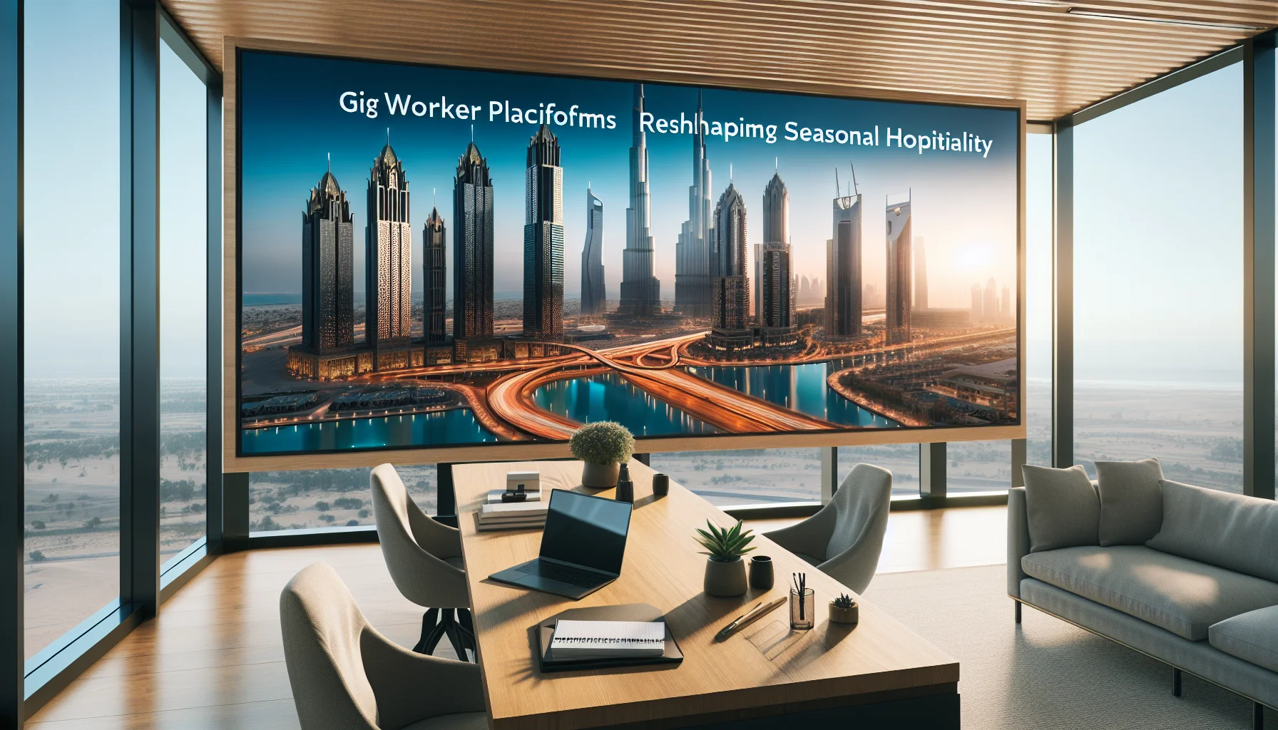Hotel manager reviewing gig worker platforms staffing dashboard