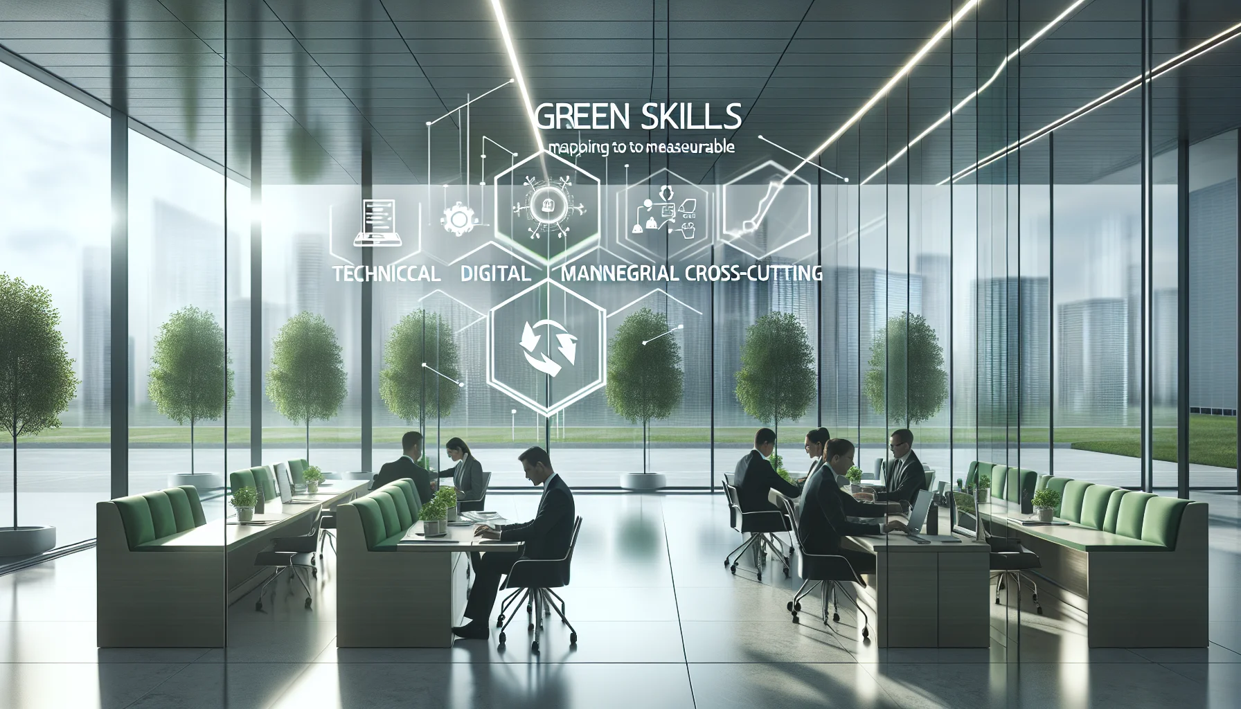 Team reviewing green skills taxonomy and net-zero roadmap