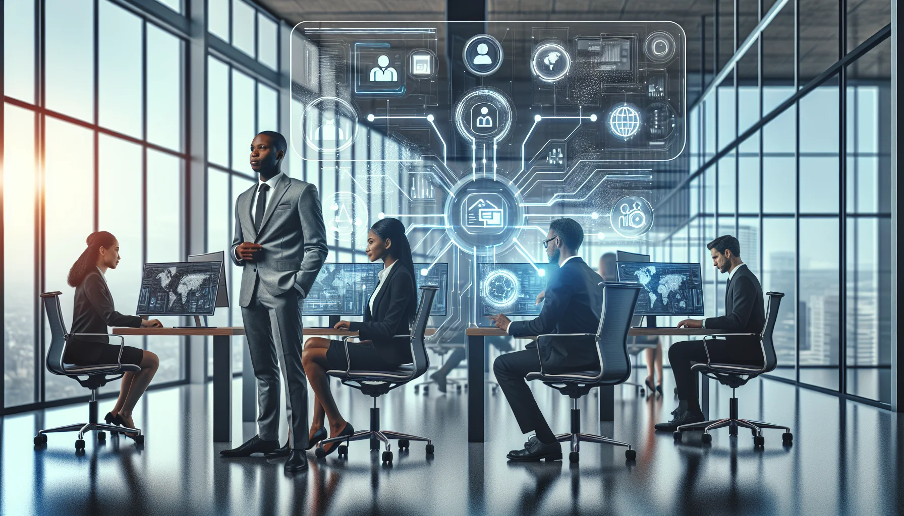 Enterprise team designing headless LMS benefits architecture on laptop