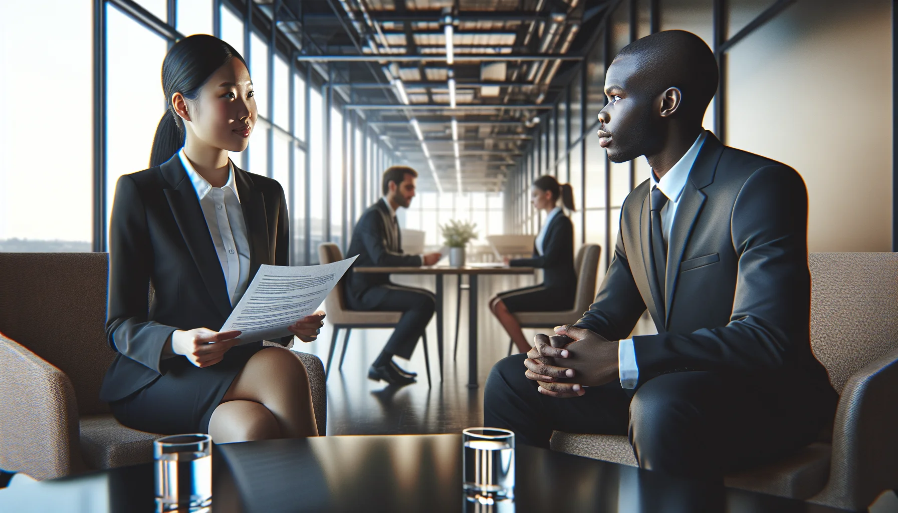 Hiring team reviewing interview questions for managers and rubric