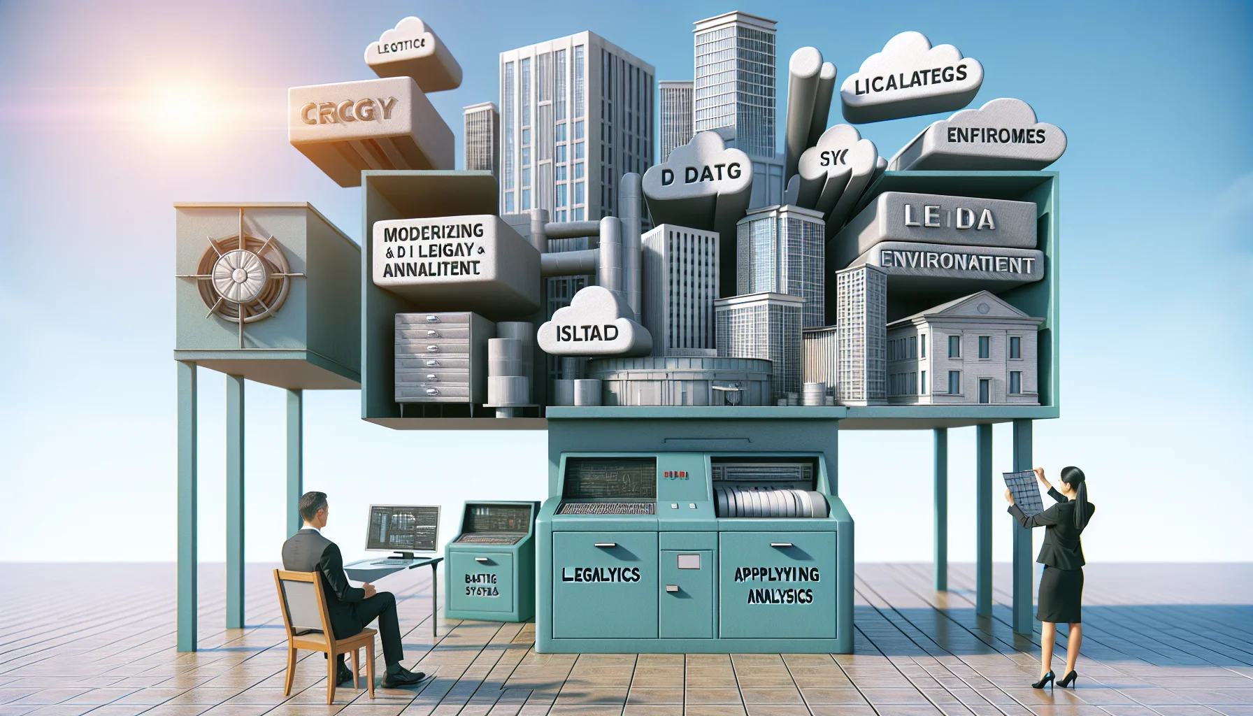 Engineers reviewing dashboards showing legacy systems analytics bottlenecks