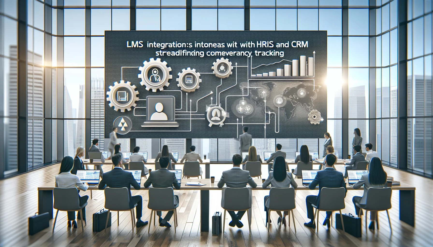Dashboard showing LMS integrations status across HRIS and CRM