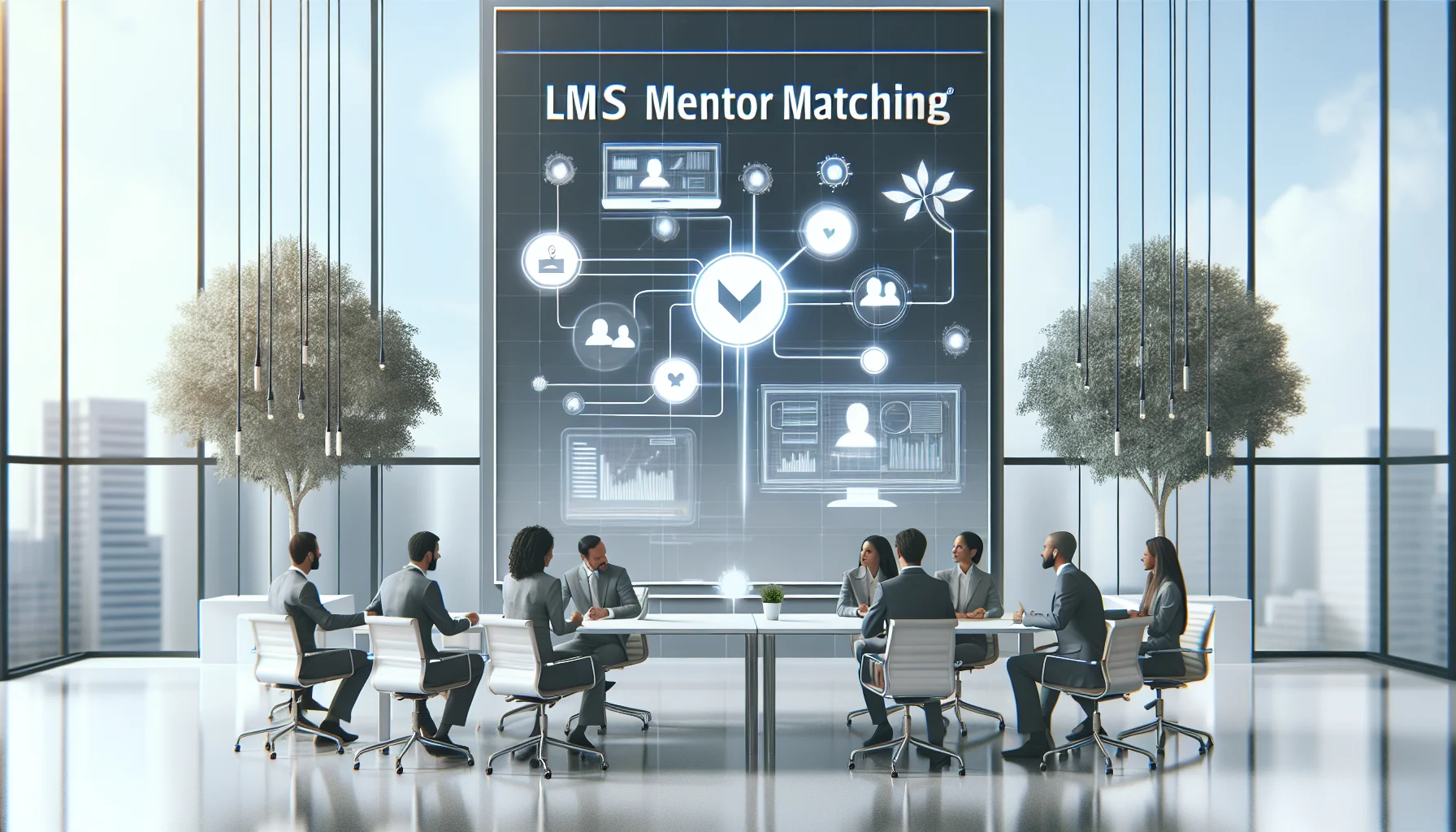 Dashboard showing LMS mentor matching integration flow and API calls