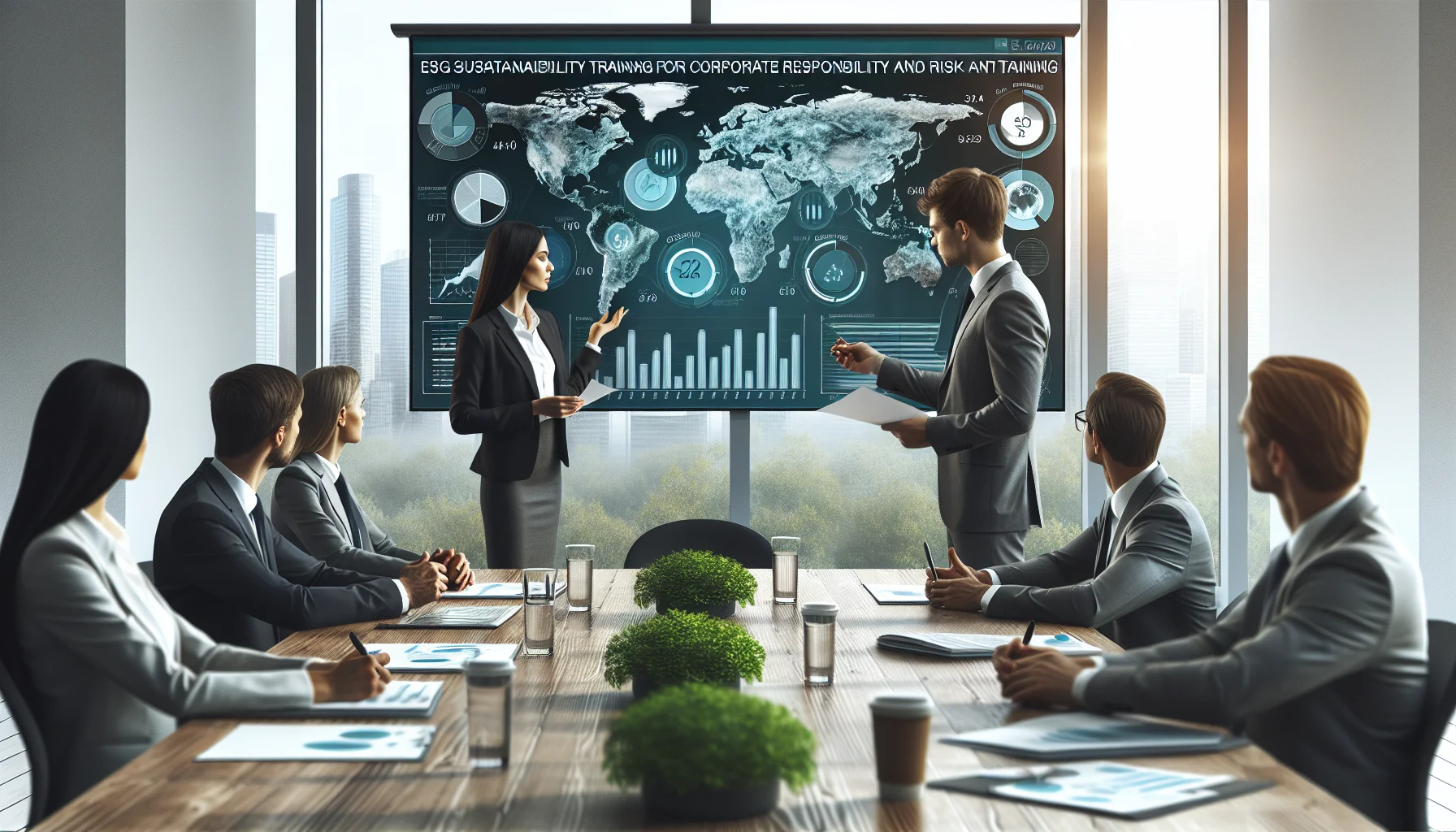Manager rehearsing presentation scripts for presenting data to executives