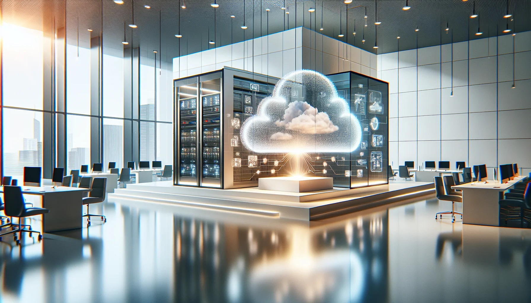 CTO reviewing cloud vs on-premise security and scalability chart