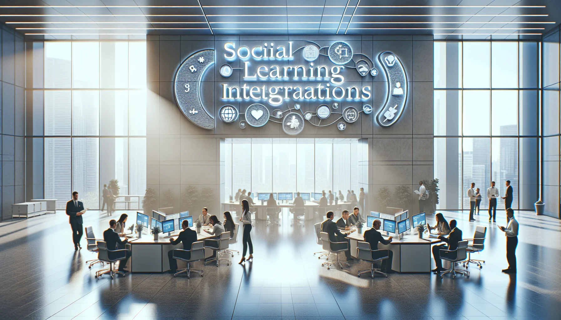 Team integrating LMS showing social learning integrations and connectors