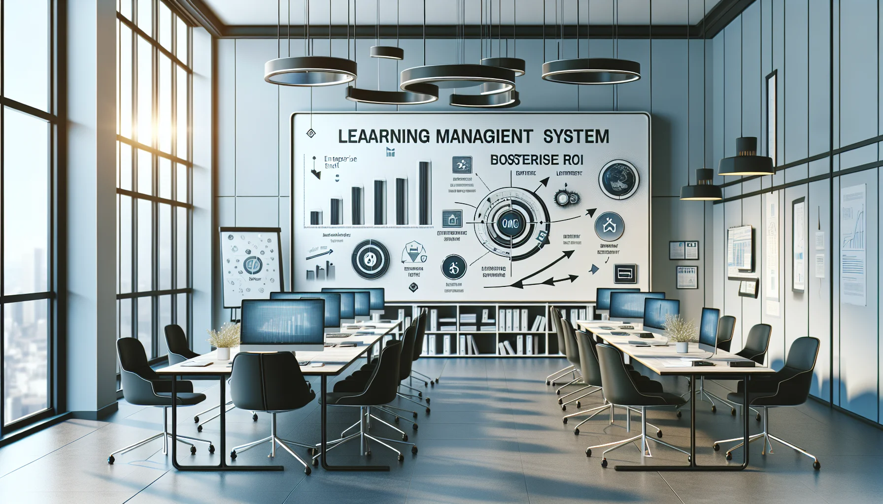 Executives reviewing a learning management system implementation plan