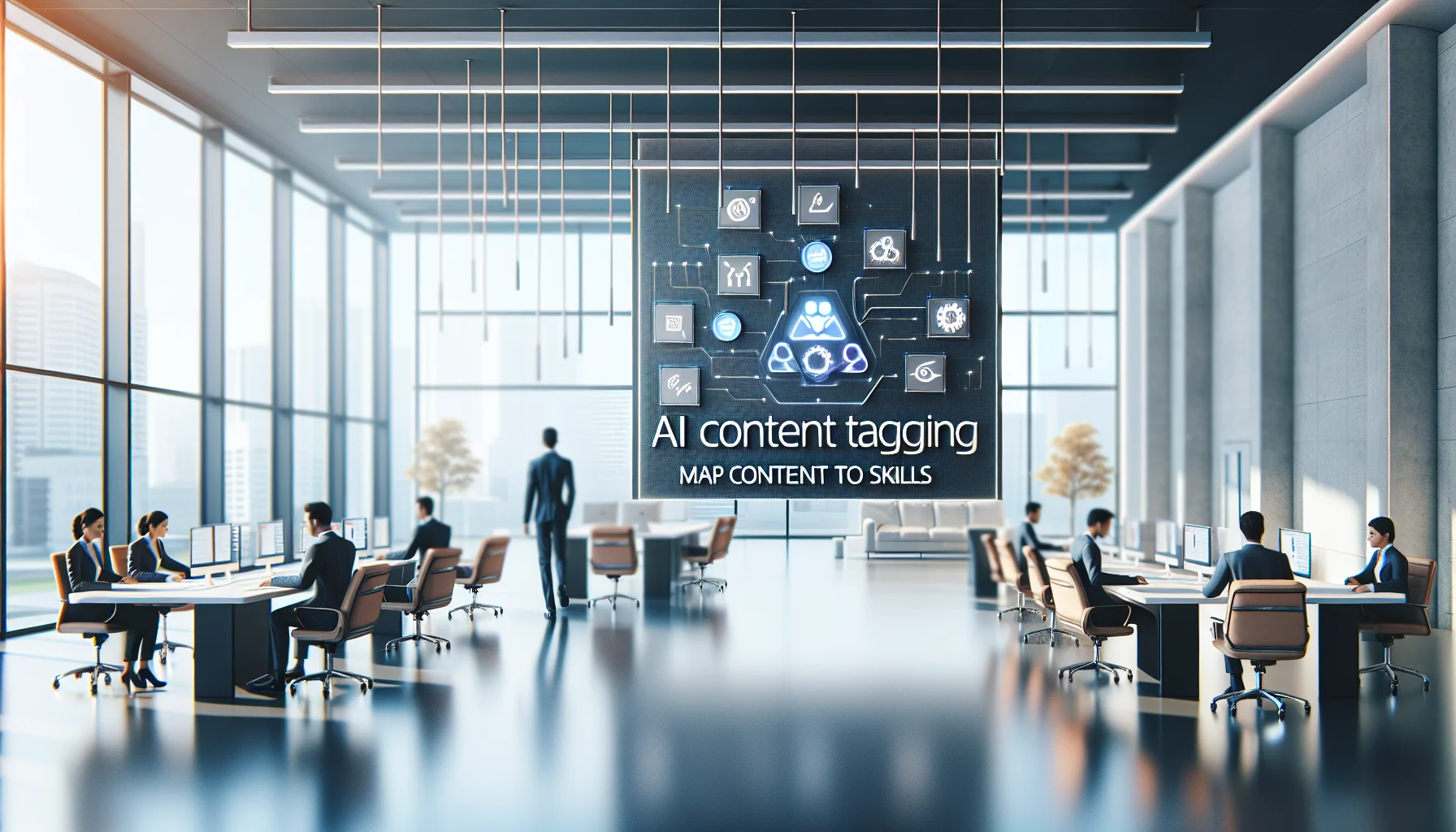 Dashboard showing AI content tagging results and skill mapping