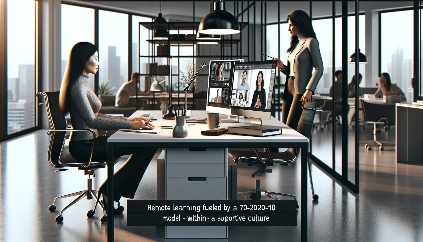 Remote team discussing learning rituals; culture and 70-20-10