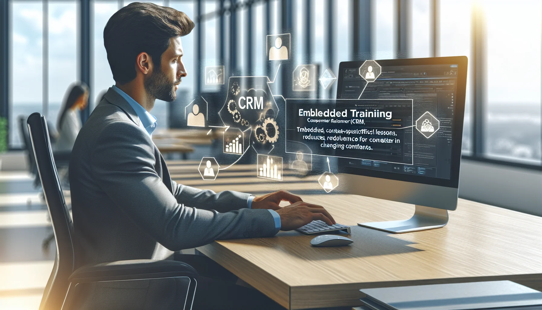 Dashboard showing embedded training CRM in-CRM learning card