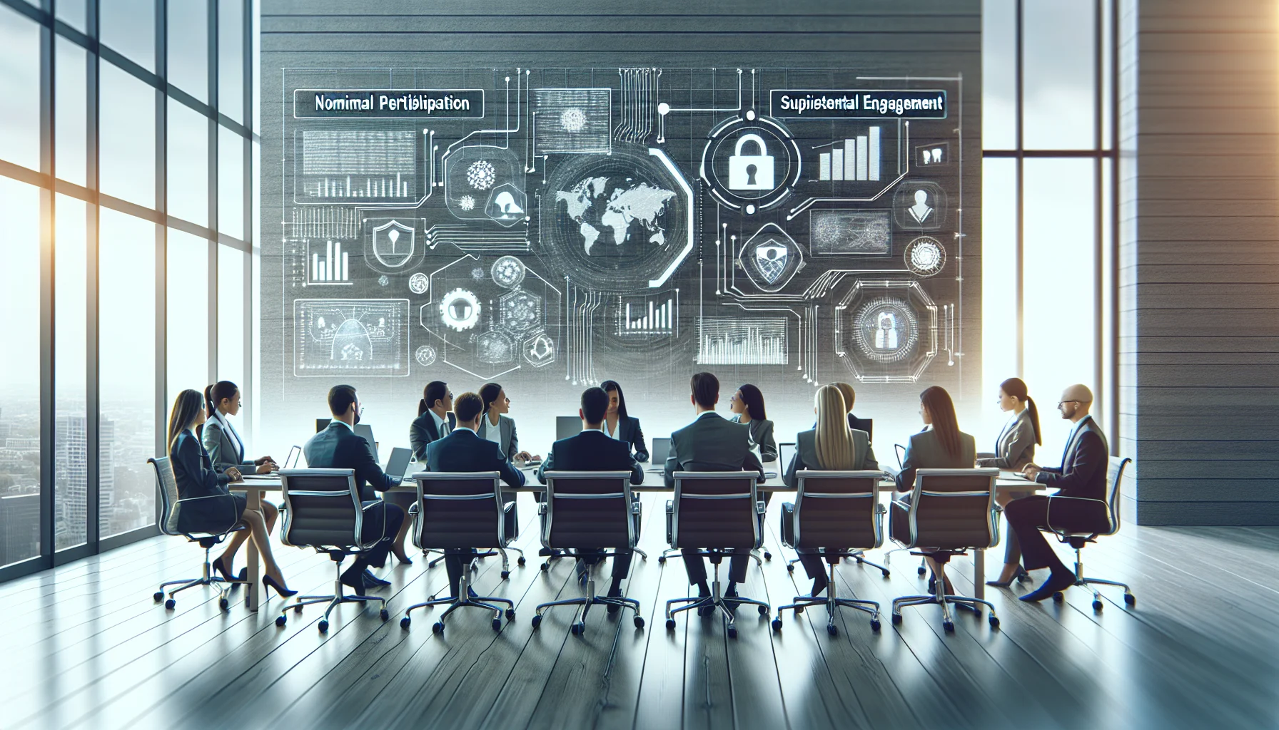 Executives reviewing cyber training metrics — executive buy-in cybersecurity