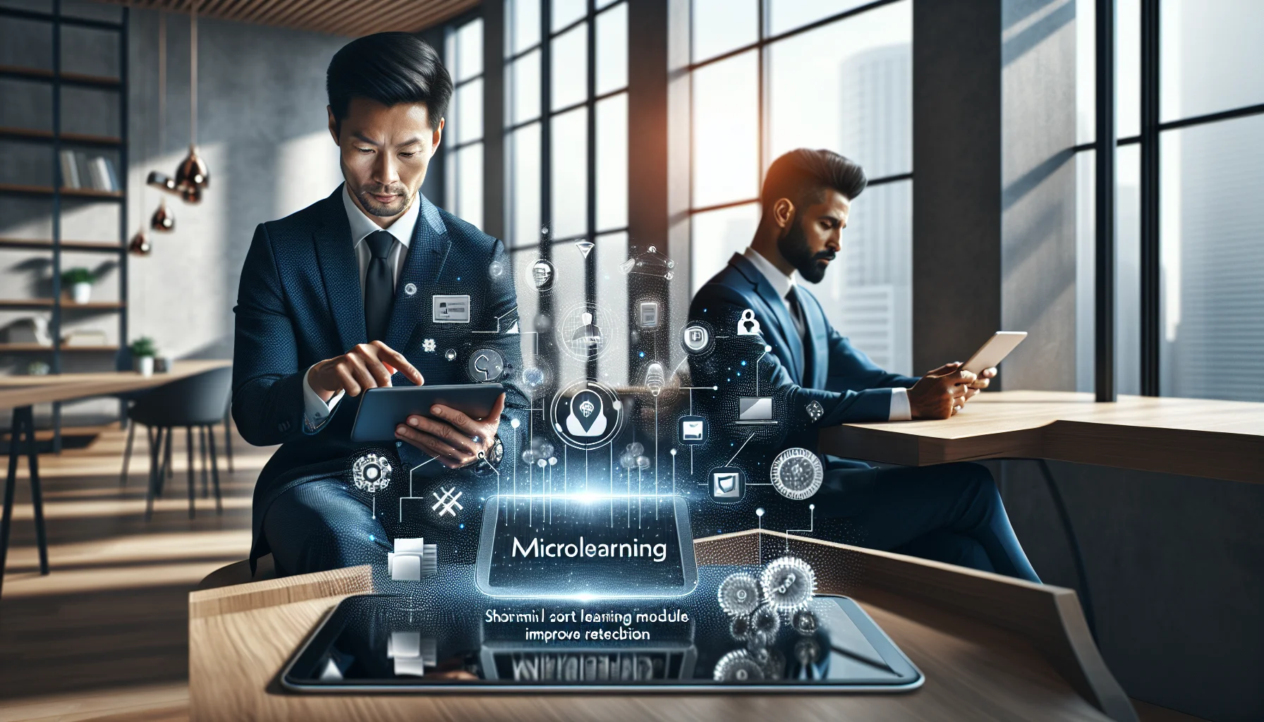 Team viewing microlearning for employees on mobile devices