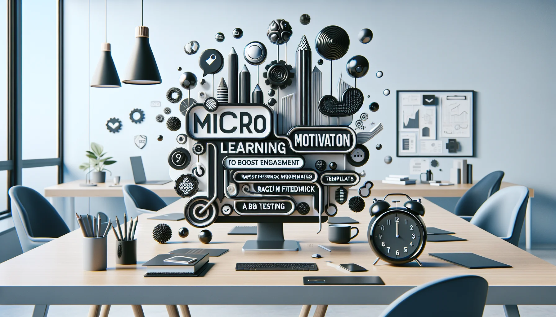 Instructional designer reviewing microlearning motivation templates on tablet