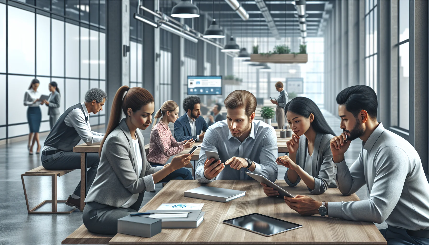 Frontline team using mobile social learning app for micro-contributions