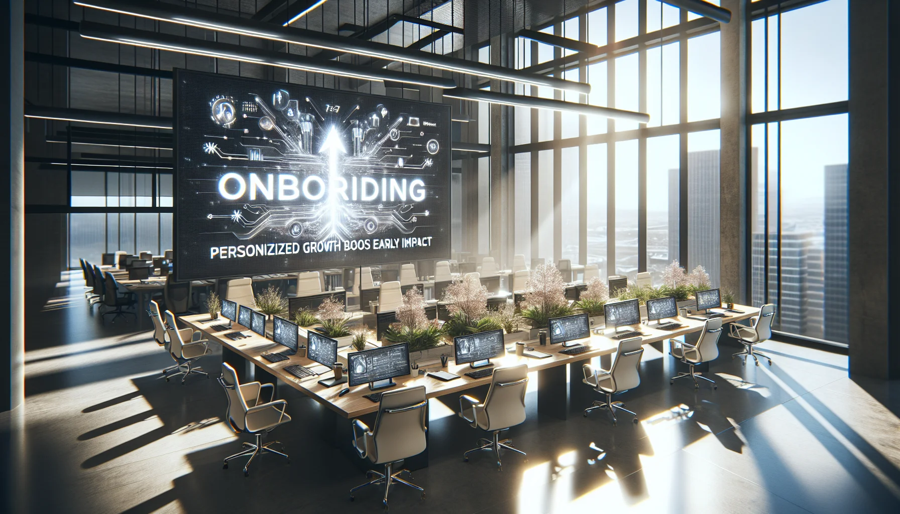 Manager and new hire reviewing onboarding personalized growth plan
