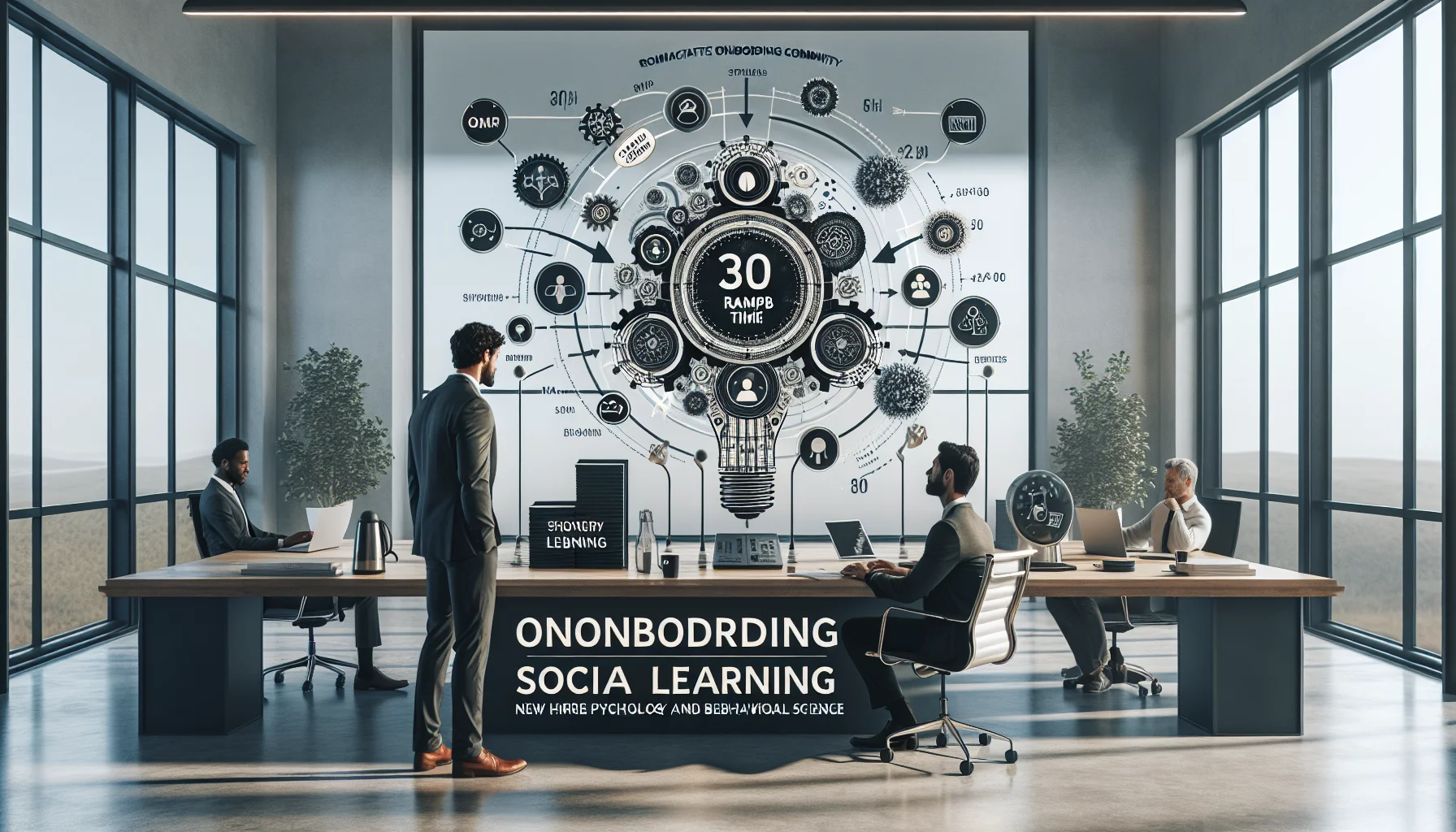 Remote team collaborating on onboarding social learning plan