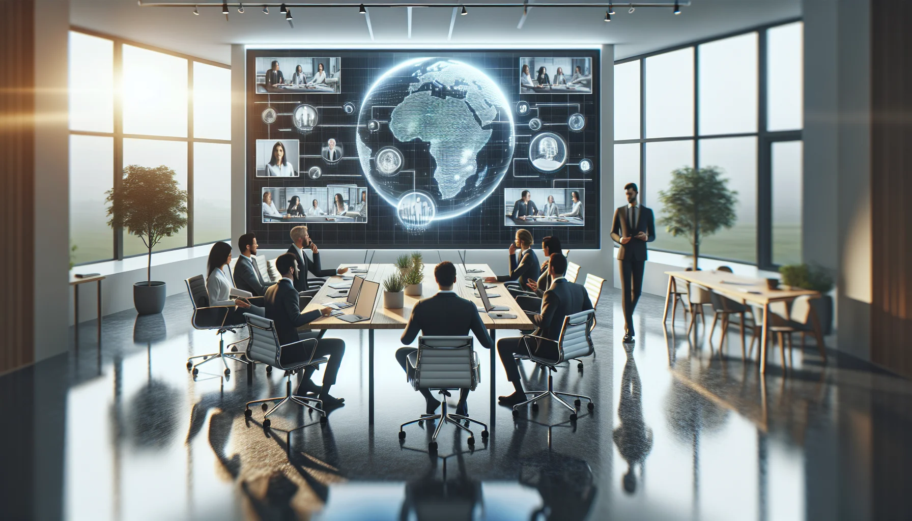 Remote leadership development workshop with managers collaborating asynchronously
