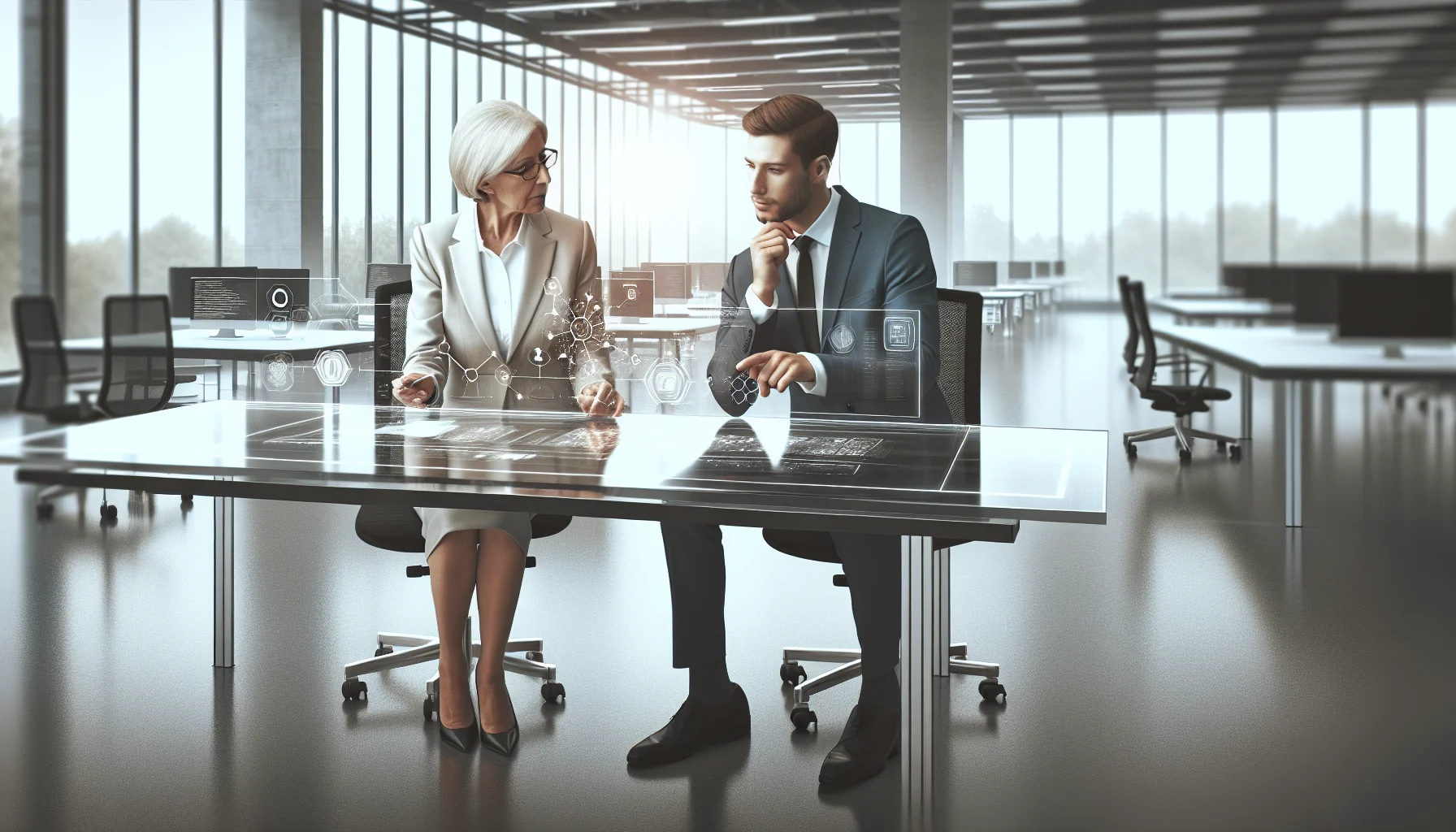 Leaders and juniors in reverse mentoring digital transformation session