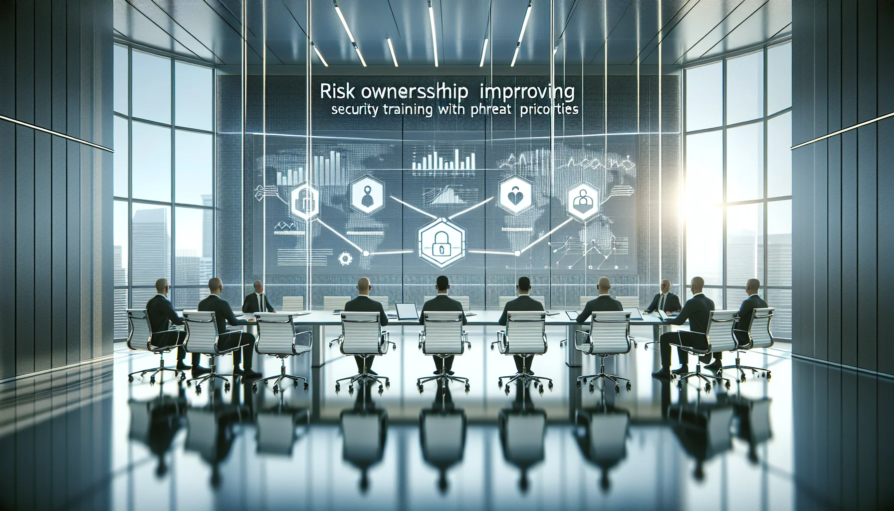 Risk team reviewing security training impact dashboard on laptop