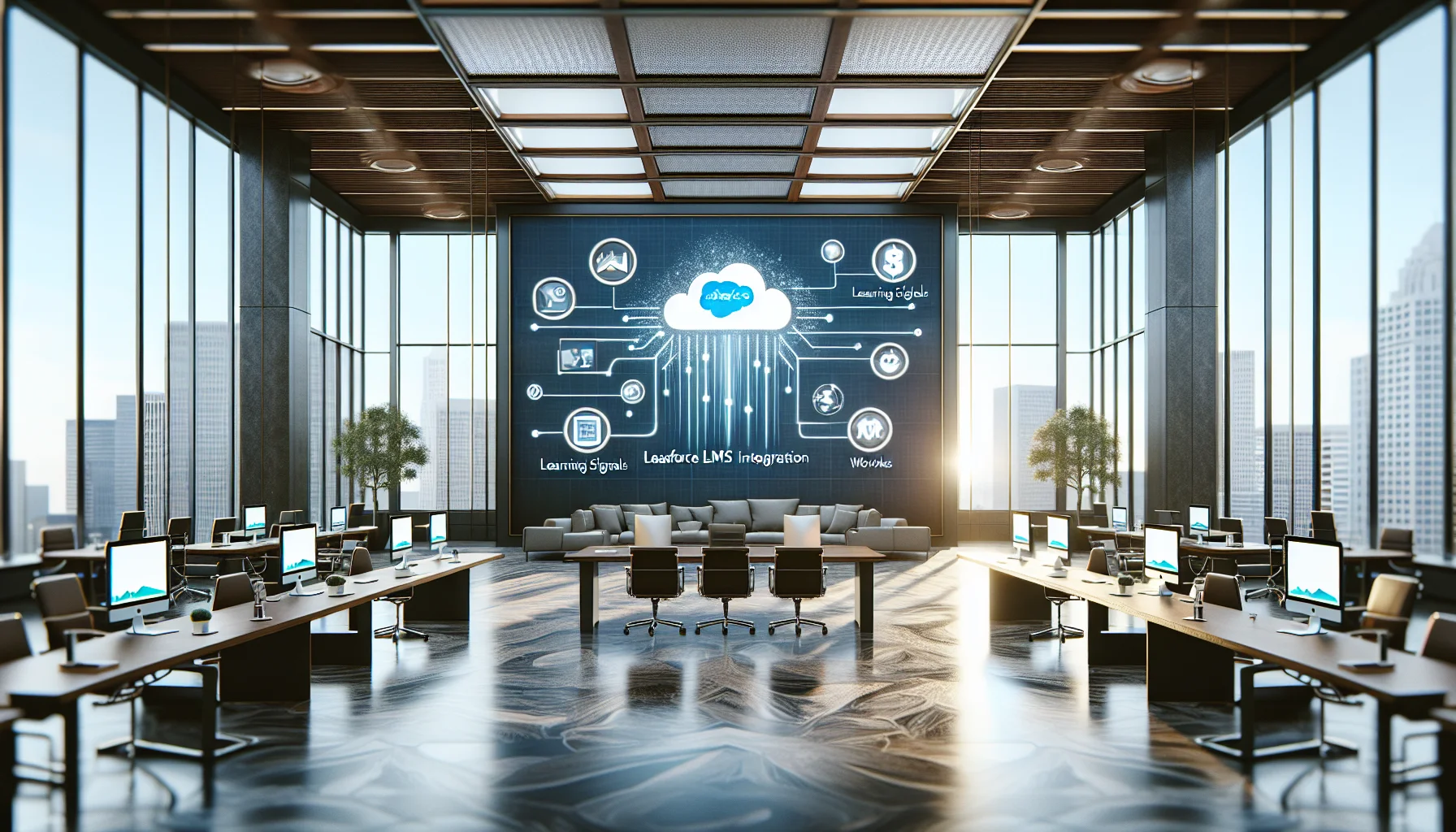 Sales team dashboard showing Salesforce LMS integration training metrics