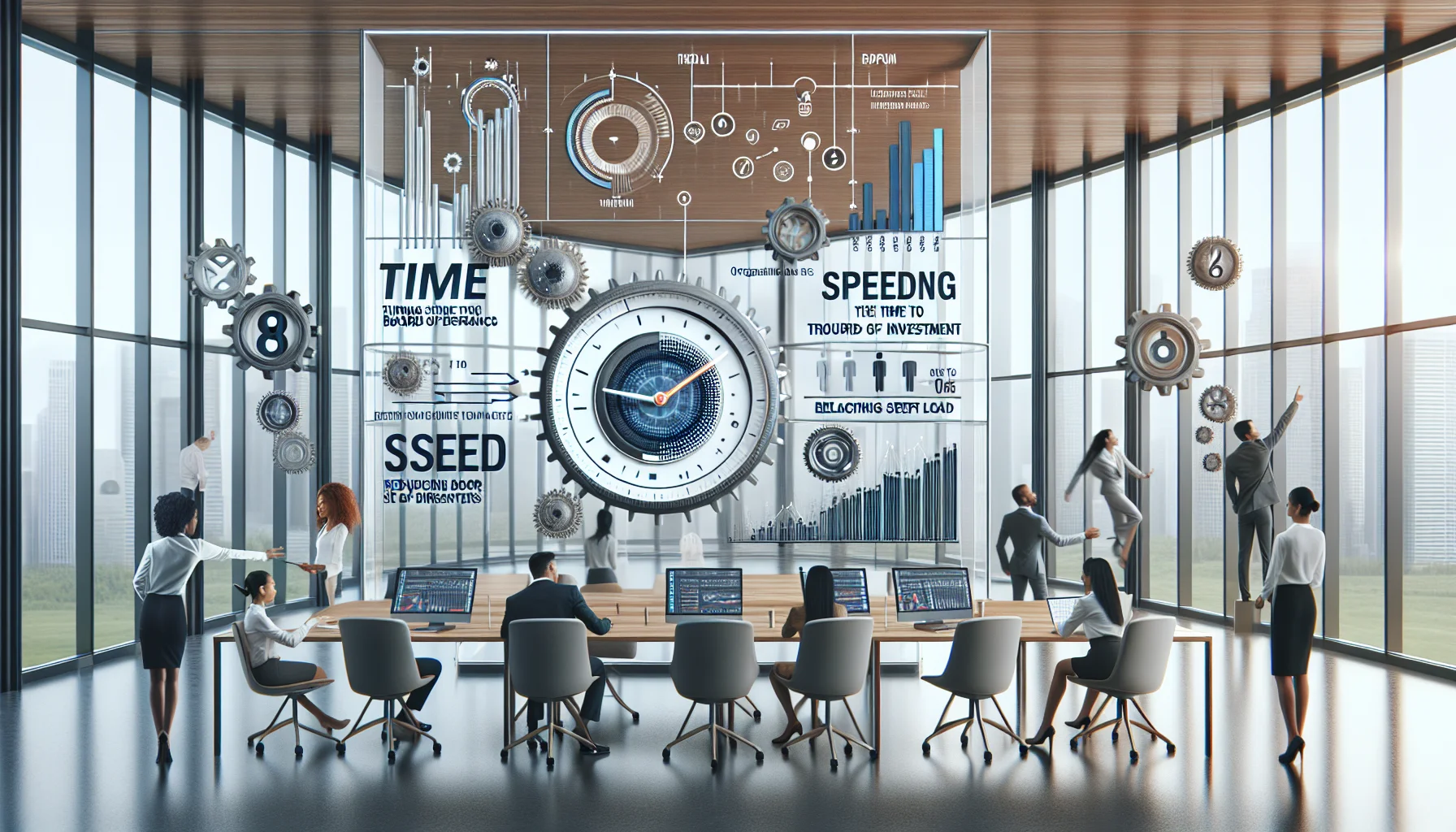 Leaders reviewing time to belief importance metrics on dashboard