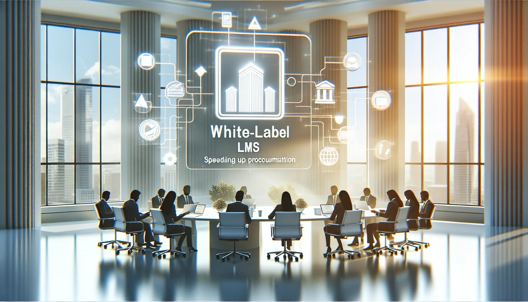 Branded learning portal mockup showcasing white-label LMS branding