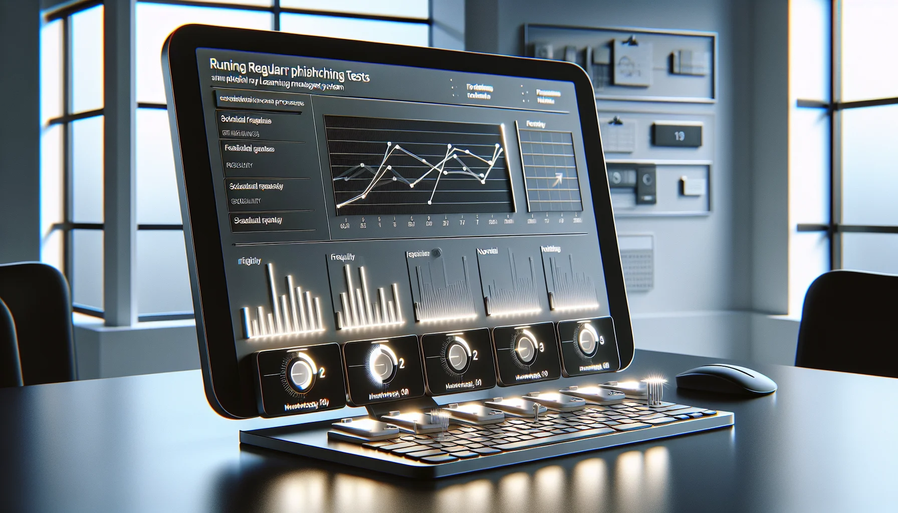 Dashboard showing phishing test frequency schedule in LMS