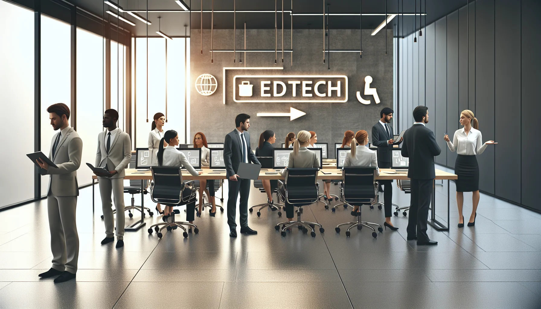 EdTech team planning accessibility training edtech rollout on whiteboard