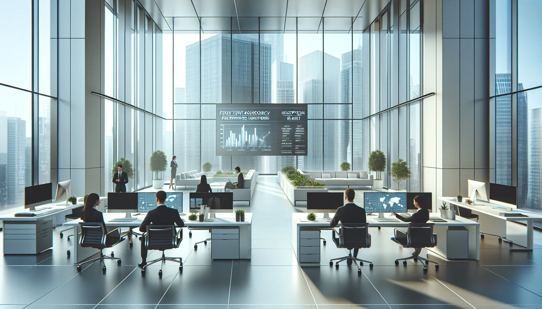 Executives reviewing tenant autonomy KPIs on a dashboard
