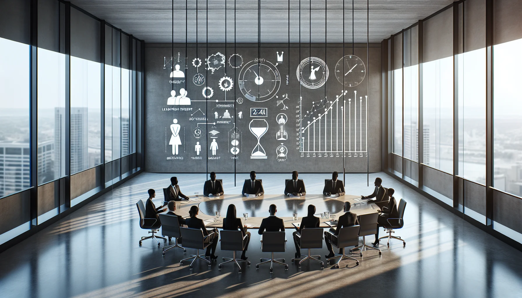 Leaders planning DEI measurement plan with baseline dashboard