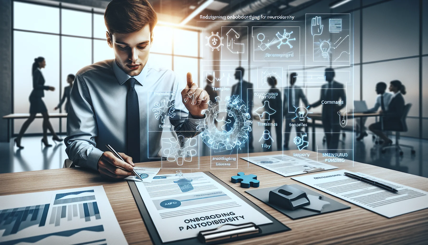 Manager reviewing onboarding neurodiversity checklist with new hire