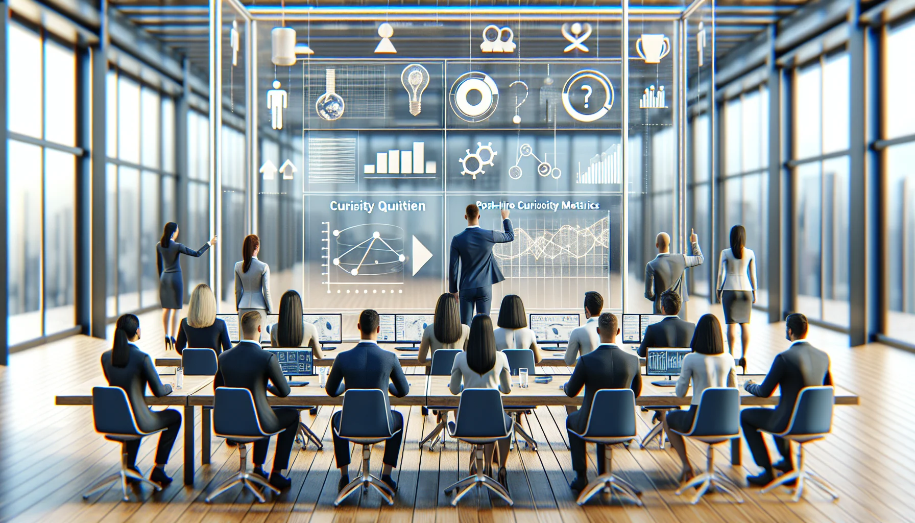 Product team reviewing cq hiring kpis dashboard on laptop screen