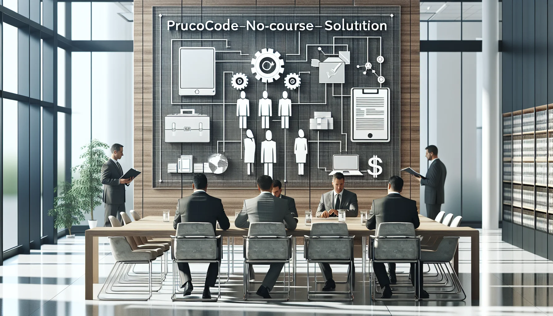 Procurement team reviewing buy no-code course solution checklist
