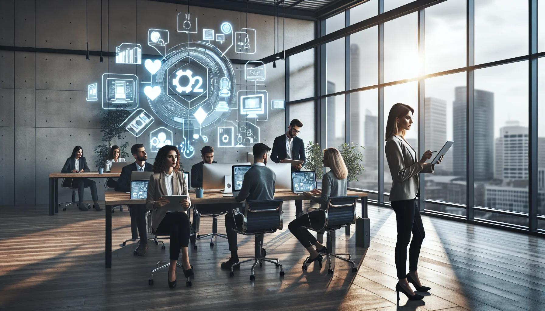 Multigenerational workforce digital training session with mixed-age team