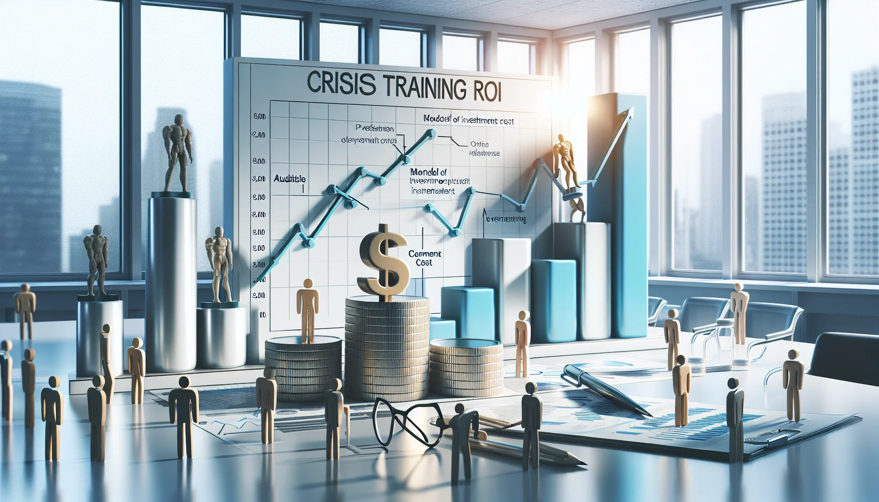 Team calculating measuring crisis training ROI on a dashboard