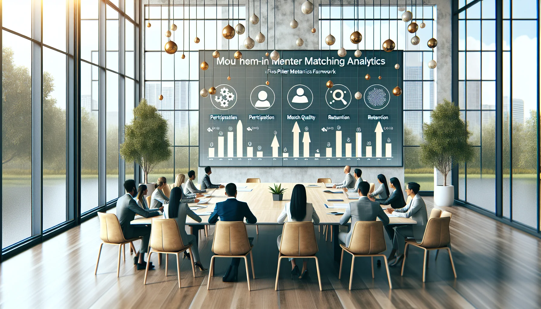 Dashboard showing mentor matching analytics and engagement metrics