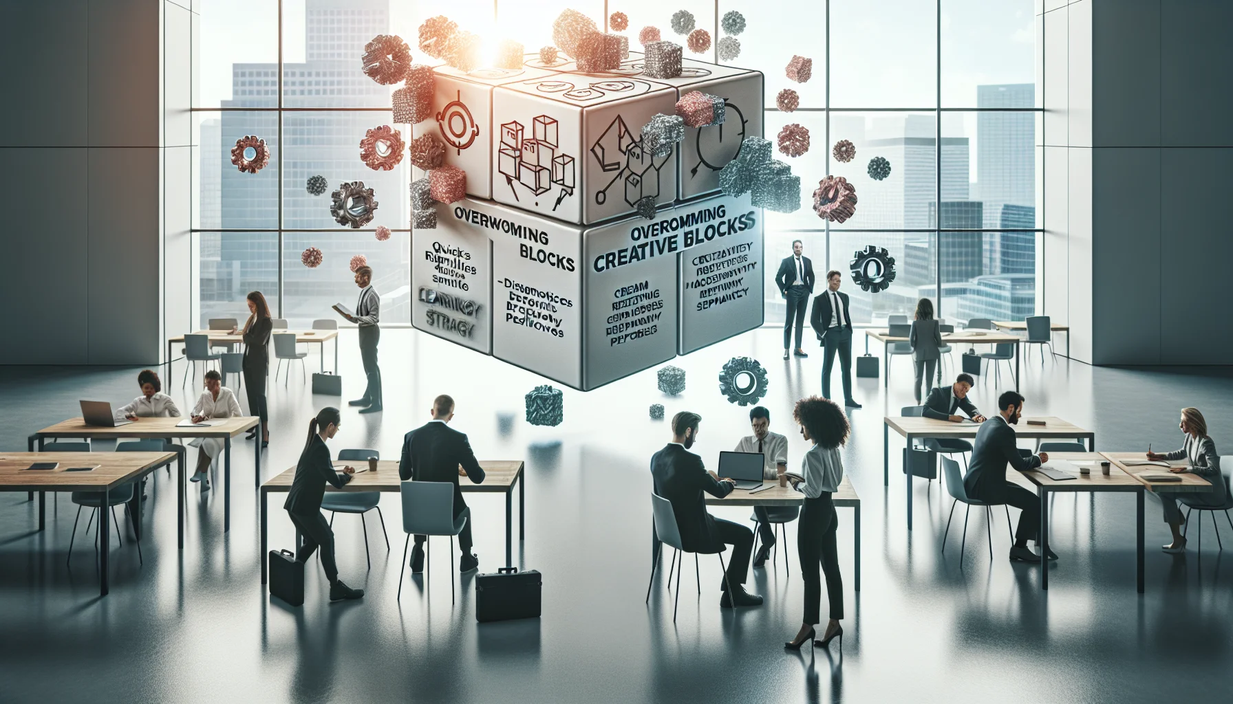 Managers using playbook to overcome creative blocks in meeting
