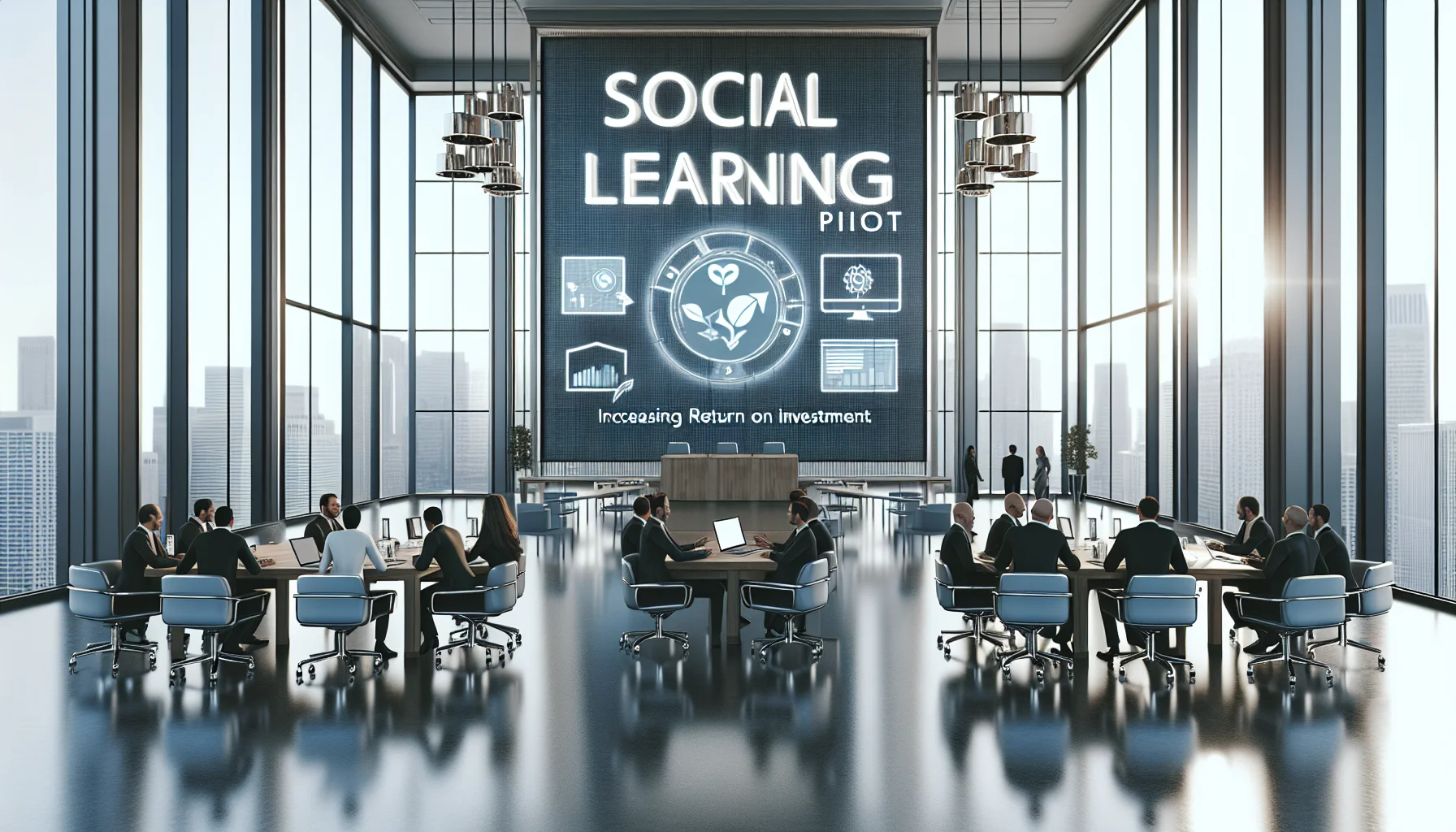 Team planning a social learning pilot in LMS dashboard
