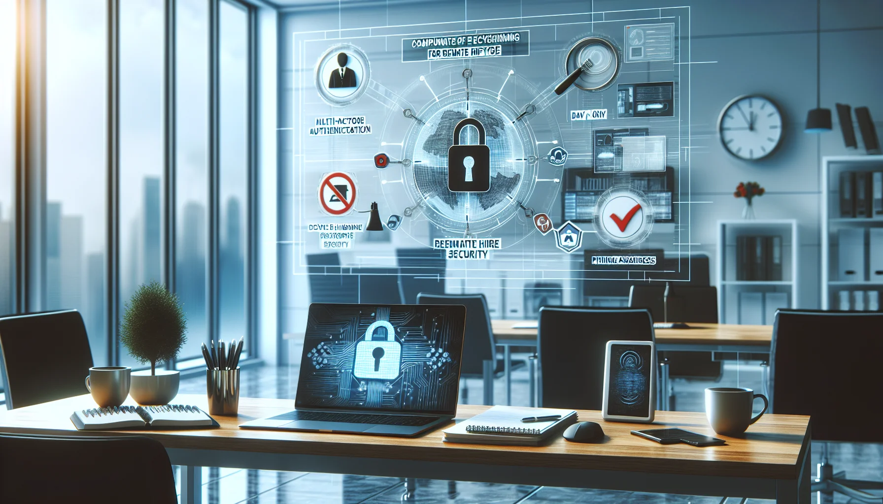 Manager reviewing cybersecurity training for remote hires checklist
