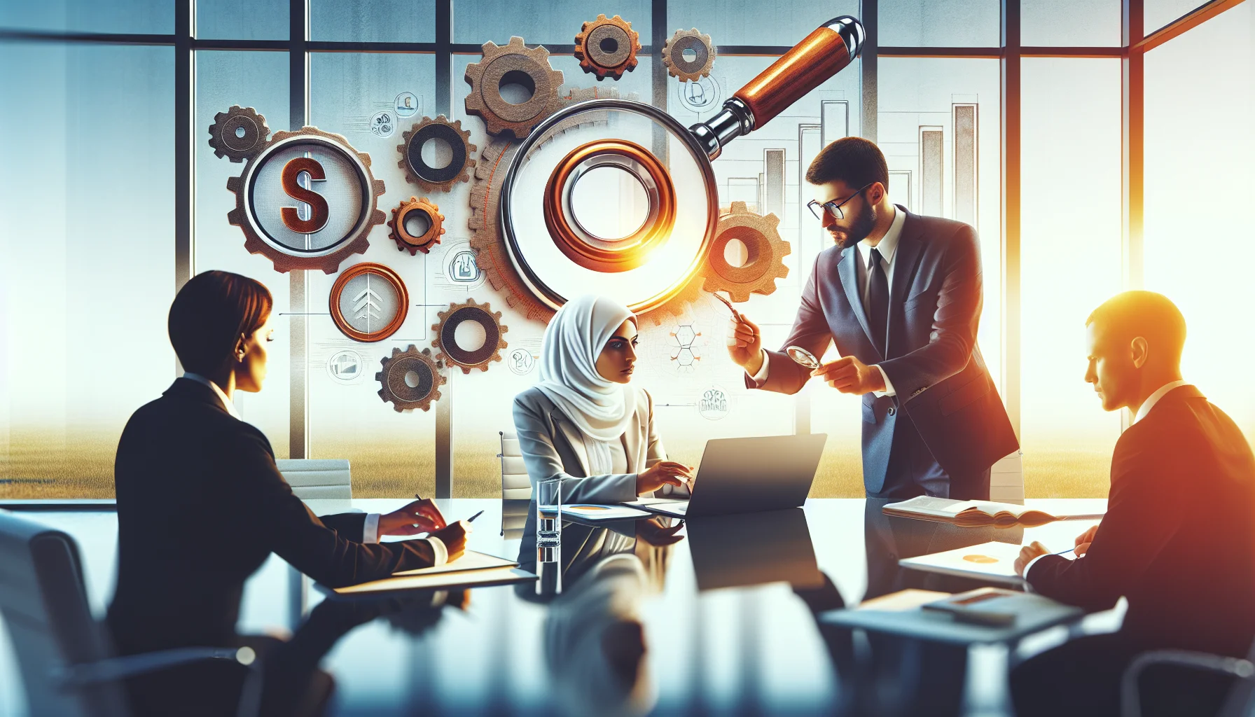 Team reviewing keyword strategy for executives and compliance managers