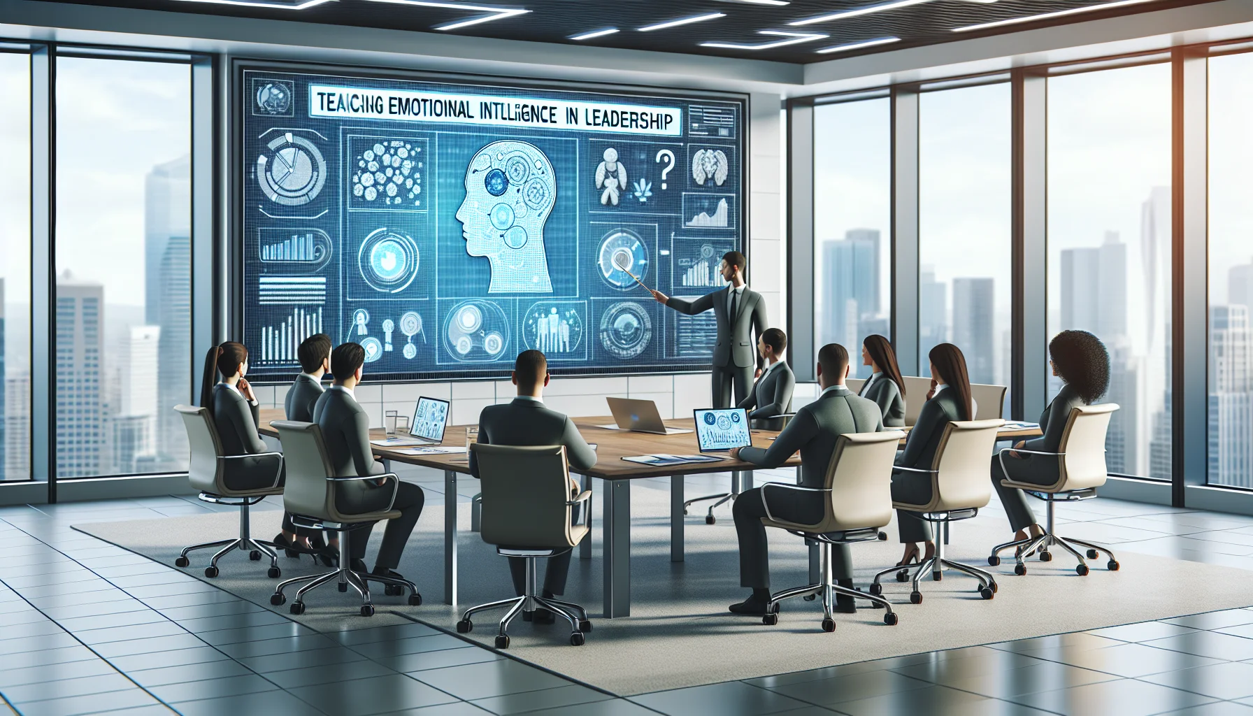 Leaders practicing emotional intelligence in leadership via LMS