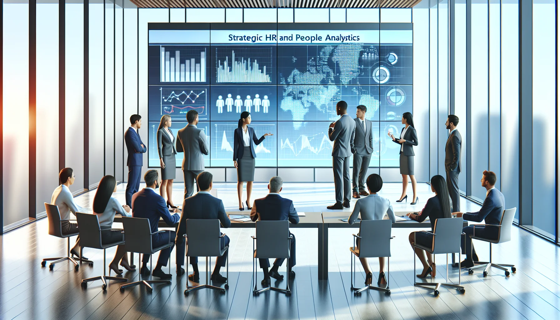 Analyst reviewing statistical significance training completion rates chart